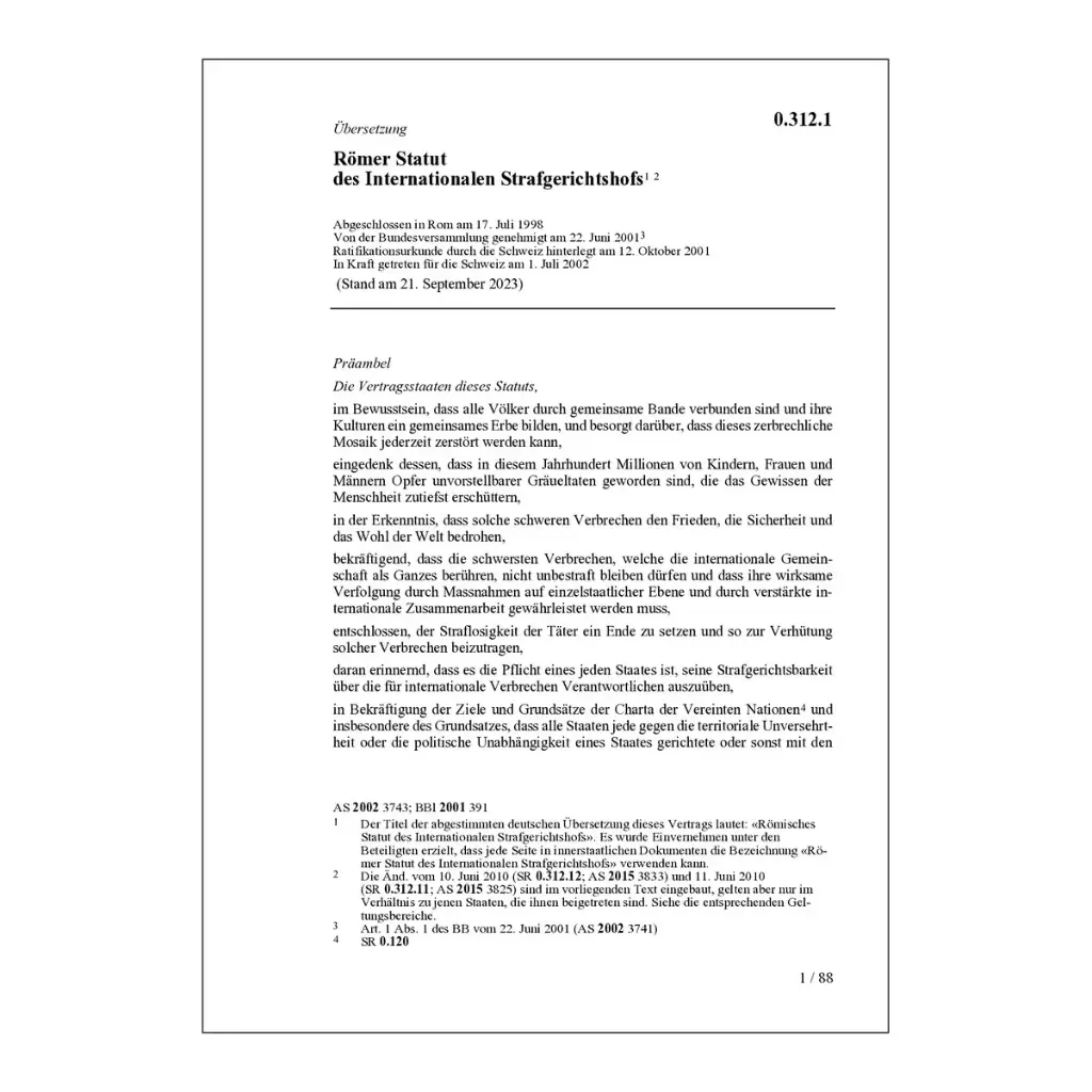 Römer Statut Internat. Strafgerichtshof