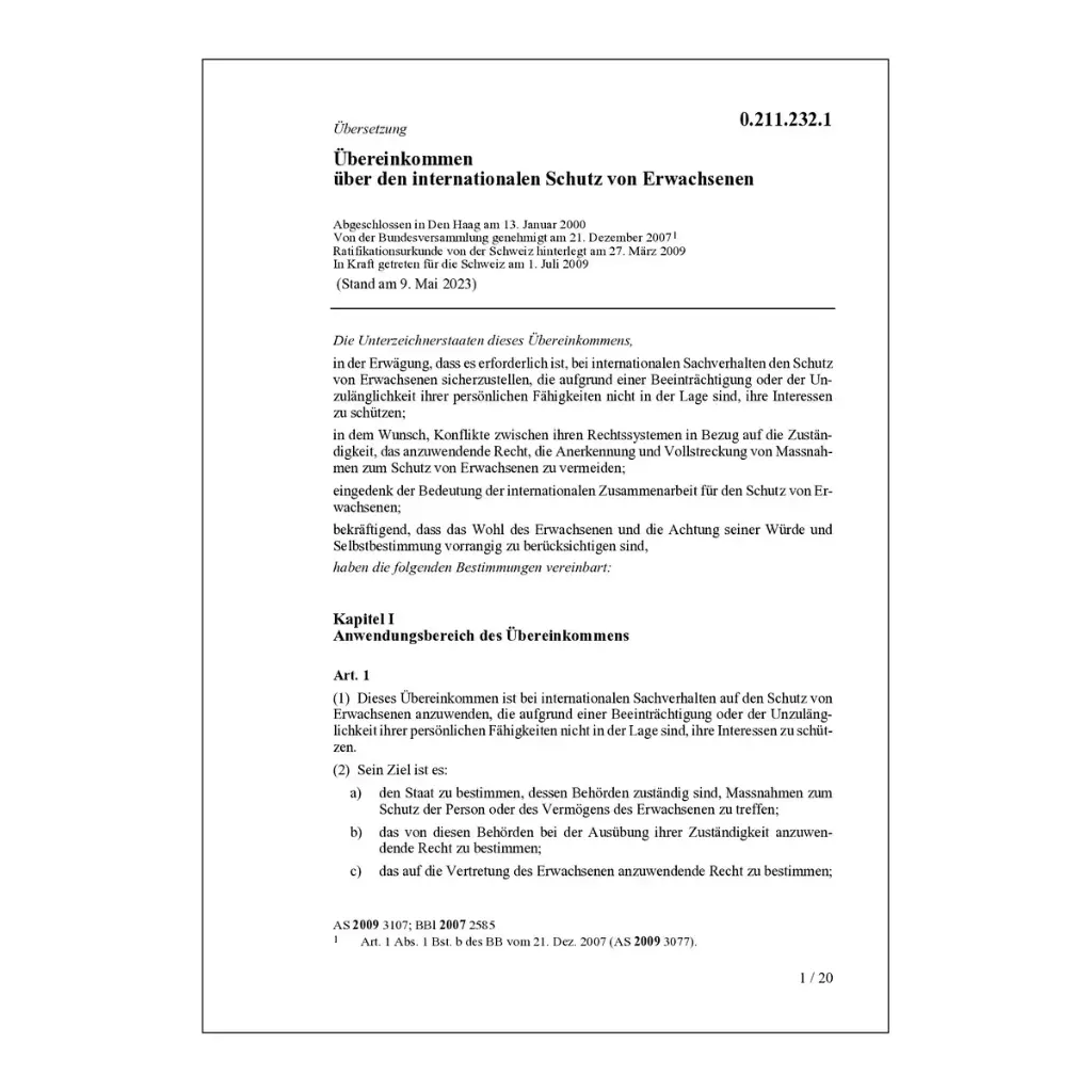 Haager Erwachsenenschutzübereink.HEsÜ