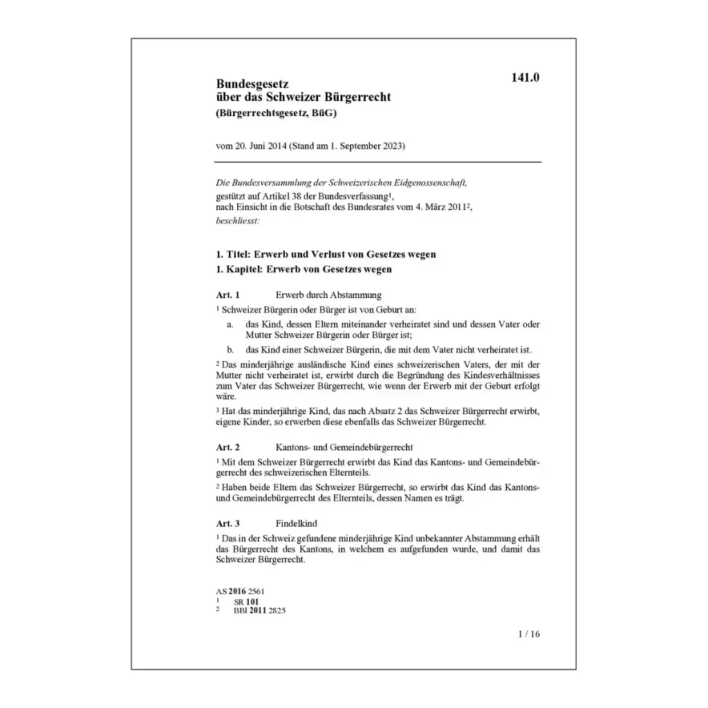 Bürgerrechtsgesetz, BüG