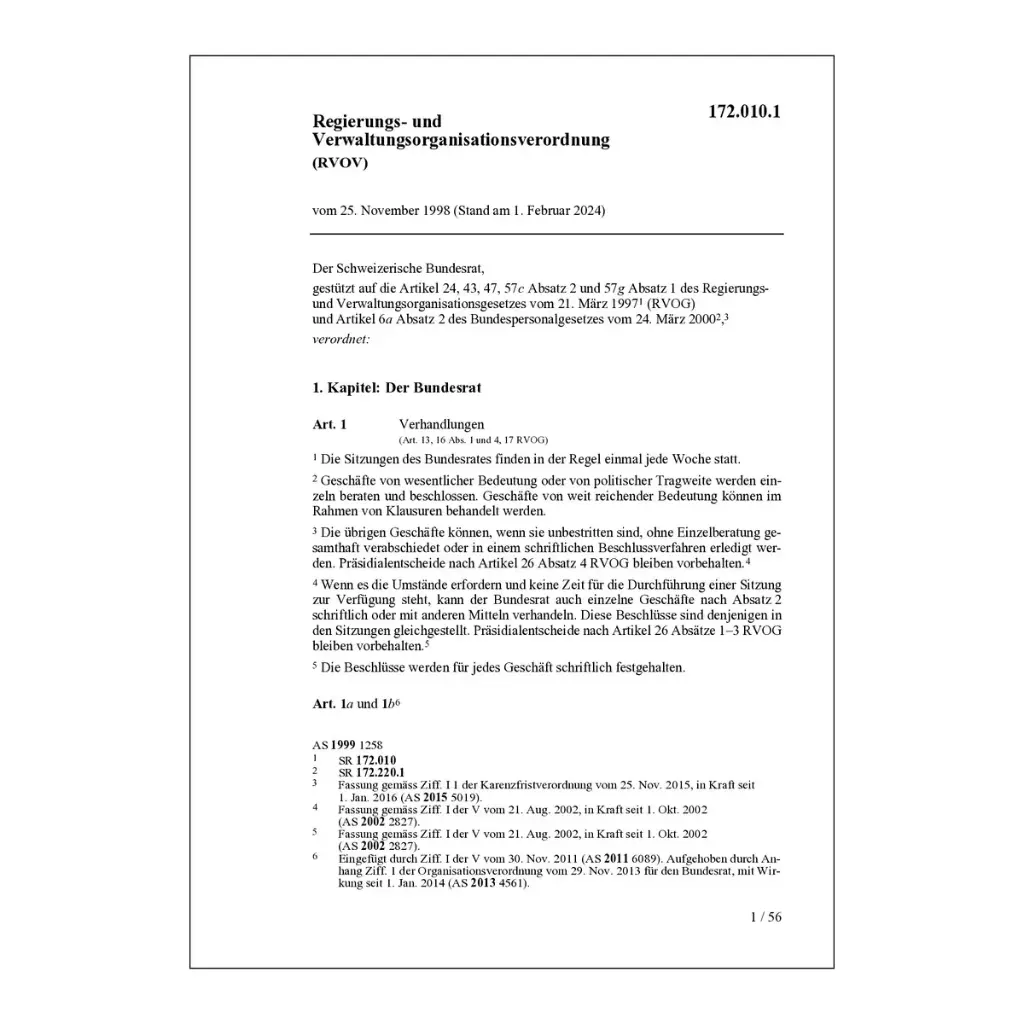 V Regierungs- & Verwaltungsorganisation, RVOV