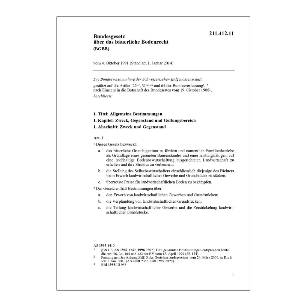 BG bäuerliches Bodenrecht, BGBB