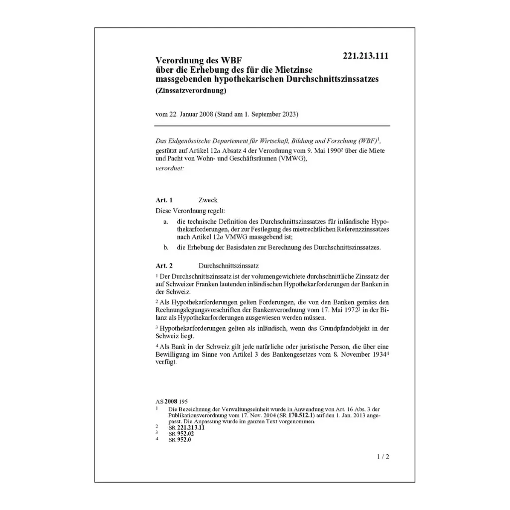 V, Zinssatzverordnung