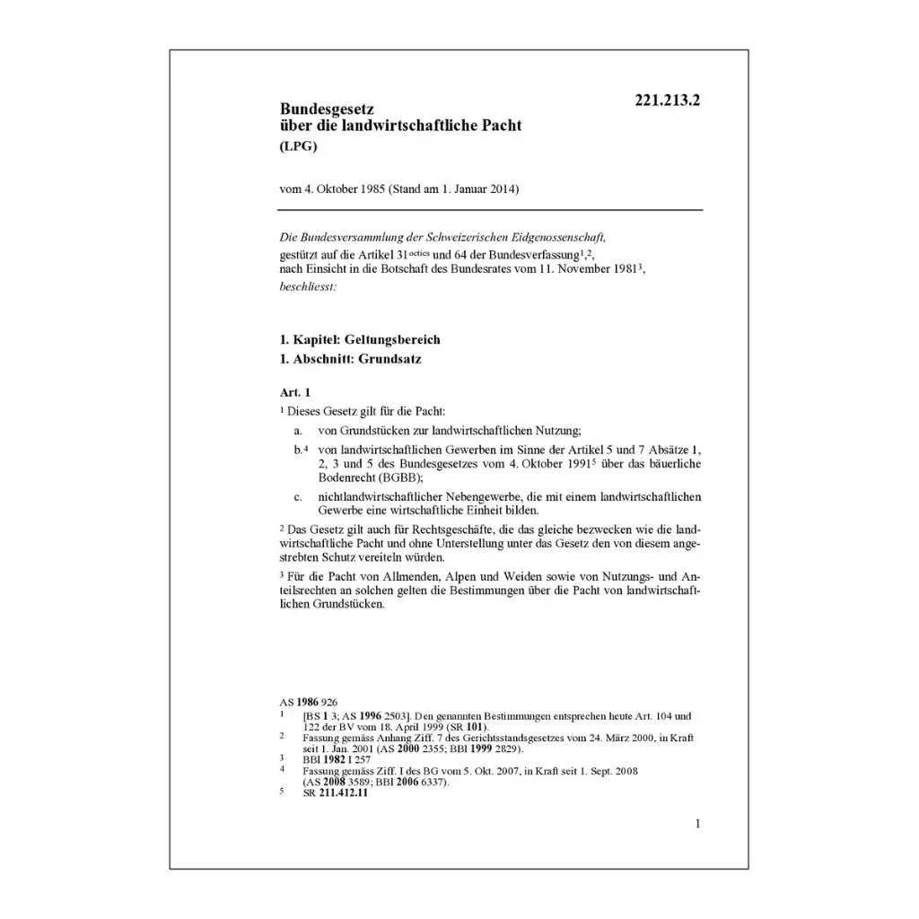 BG landwirtschaftliche Pacht, LPG