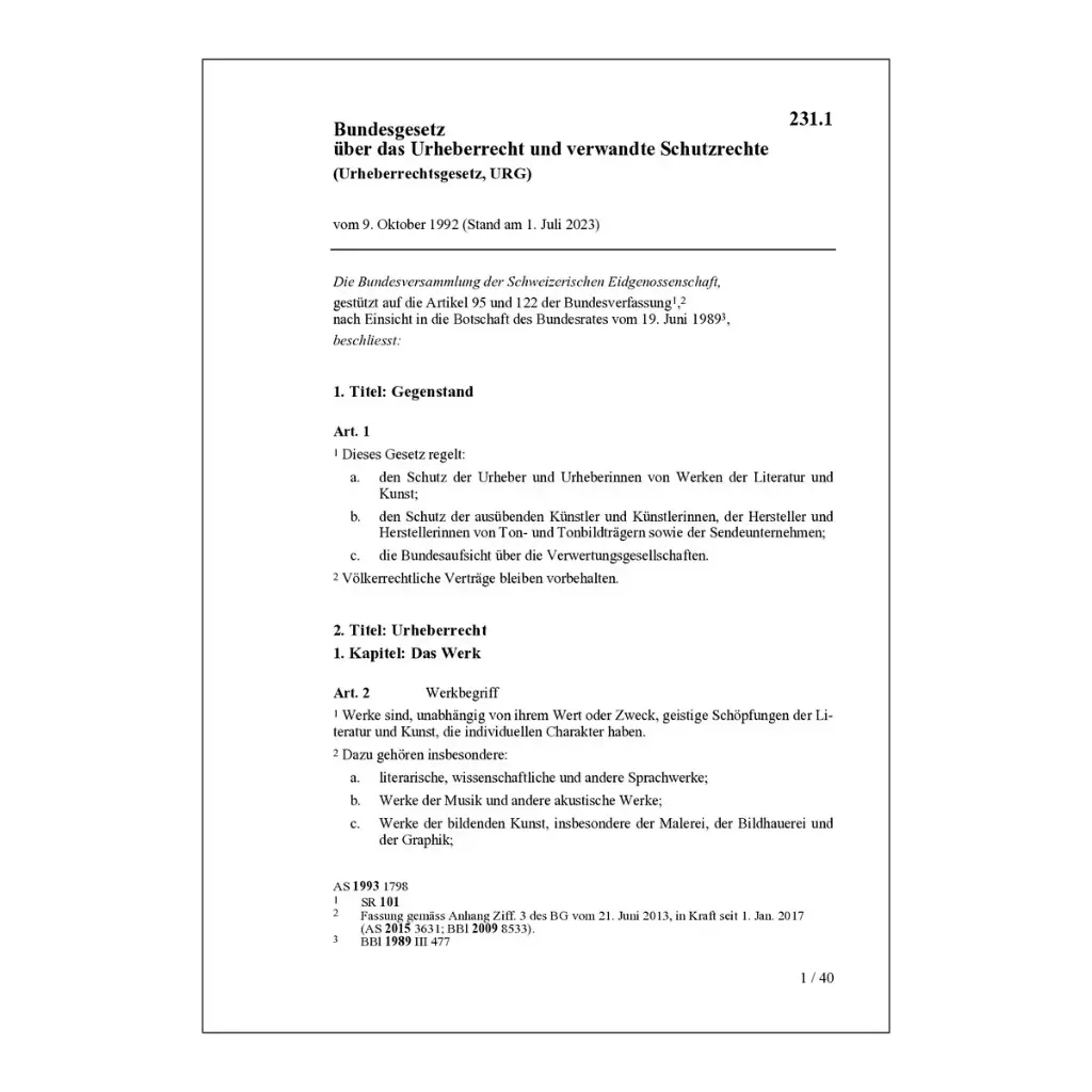 BG Urheberrecht, URG