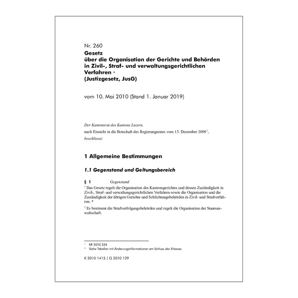 JusG, Justizgesetz Luzern