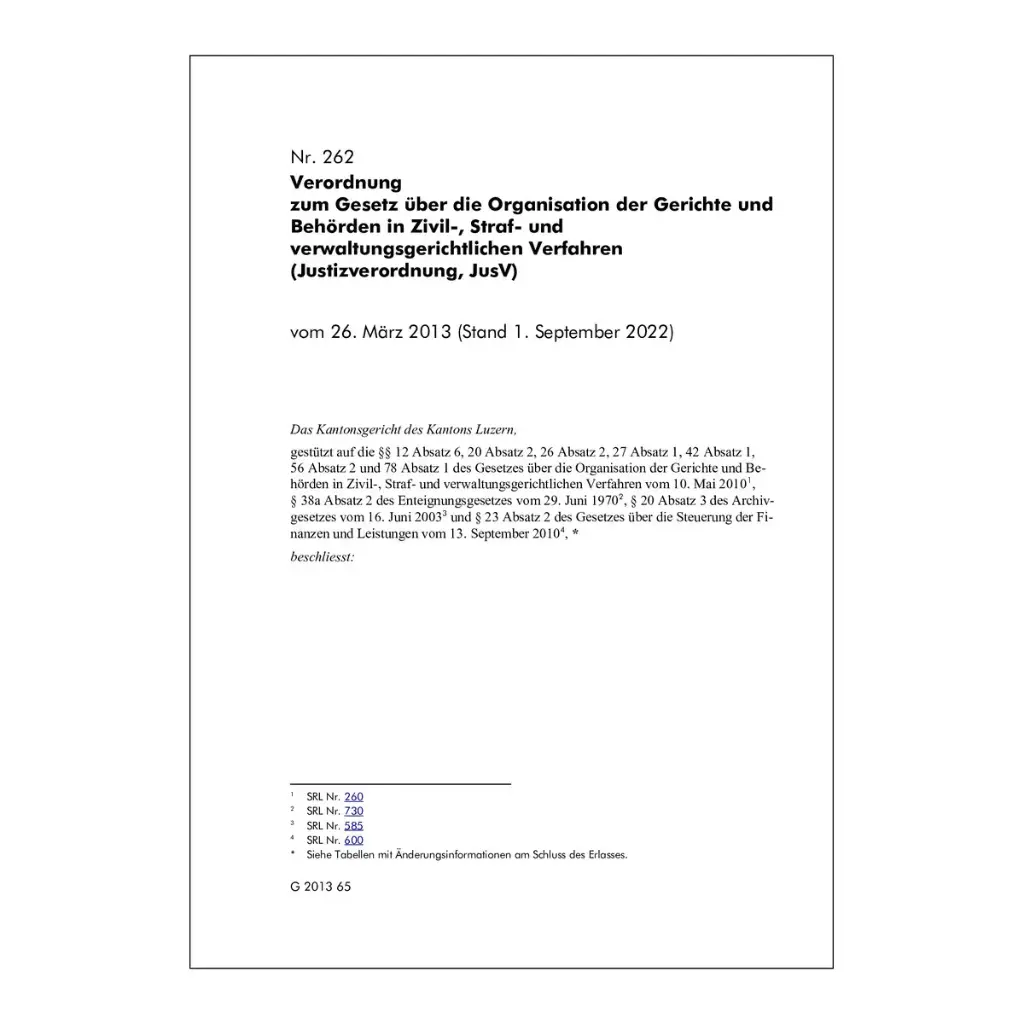 JusV, Justizverordnung Luzern