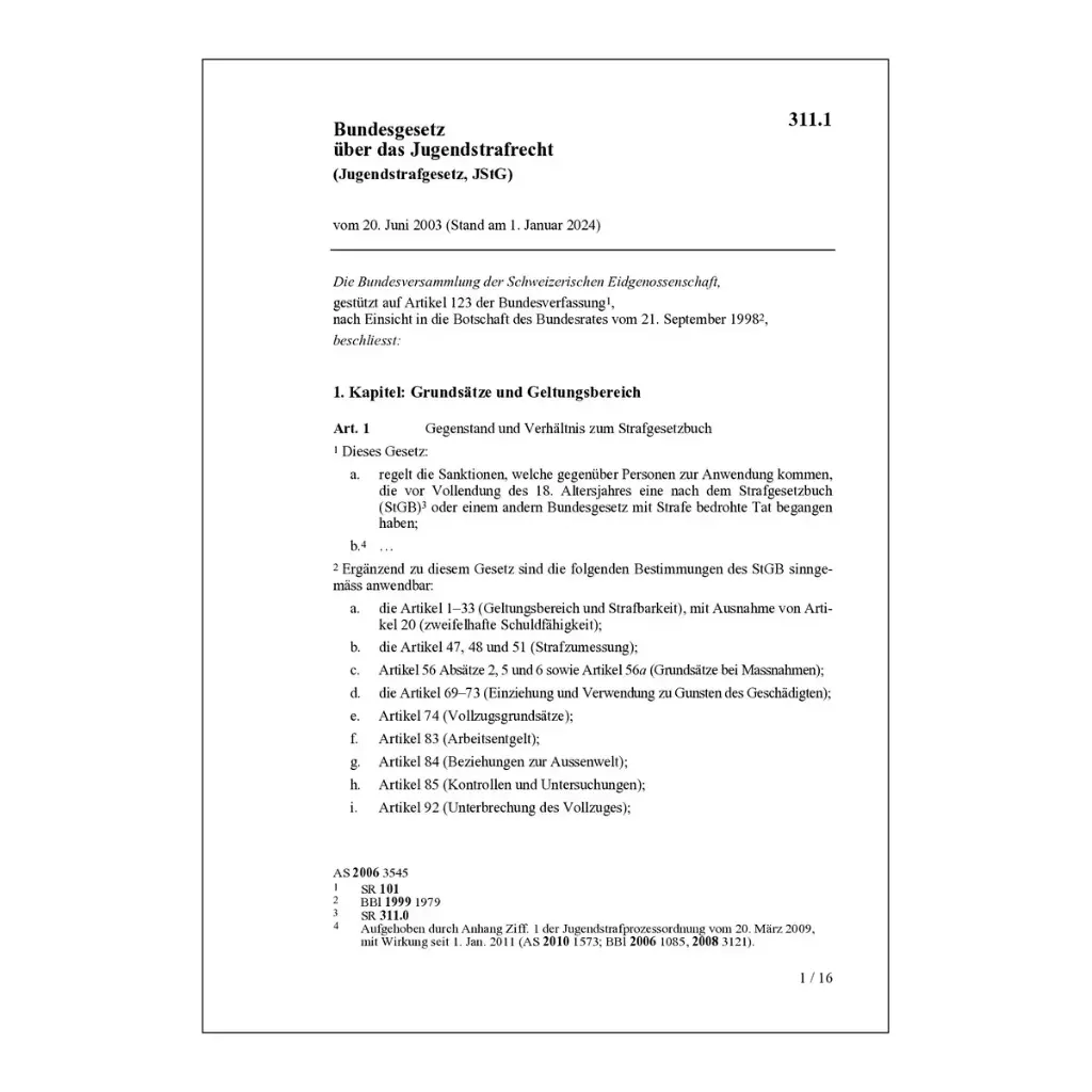 Jugendstrafgesetz, JStG