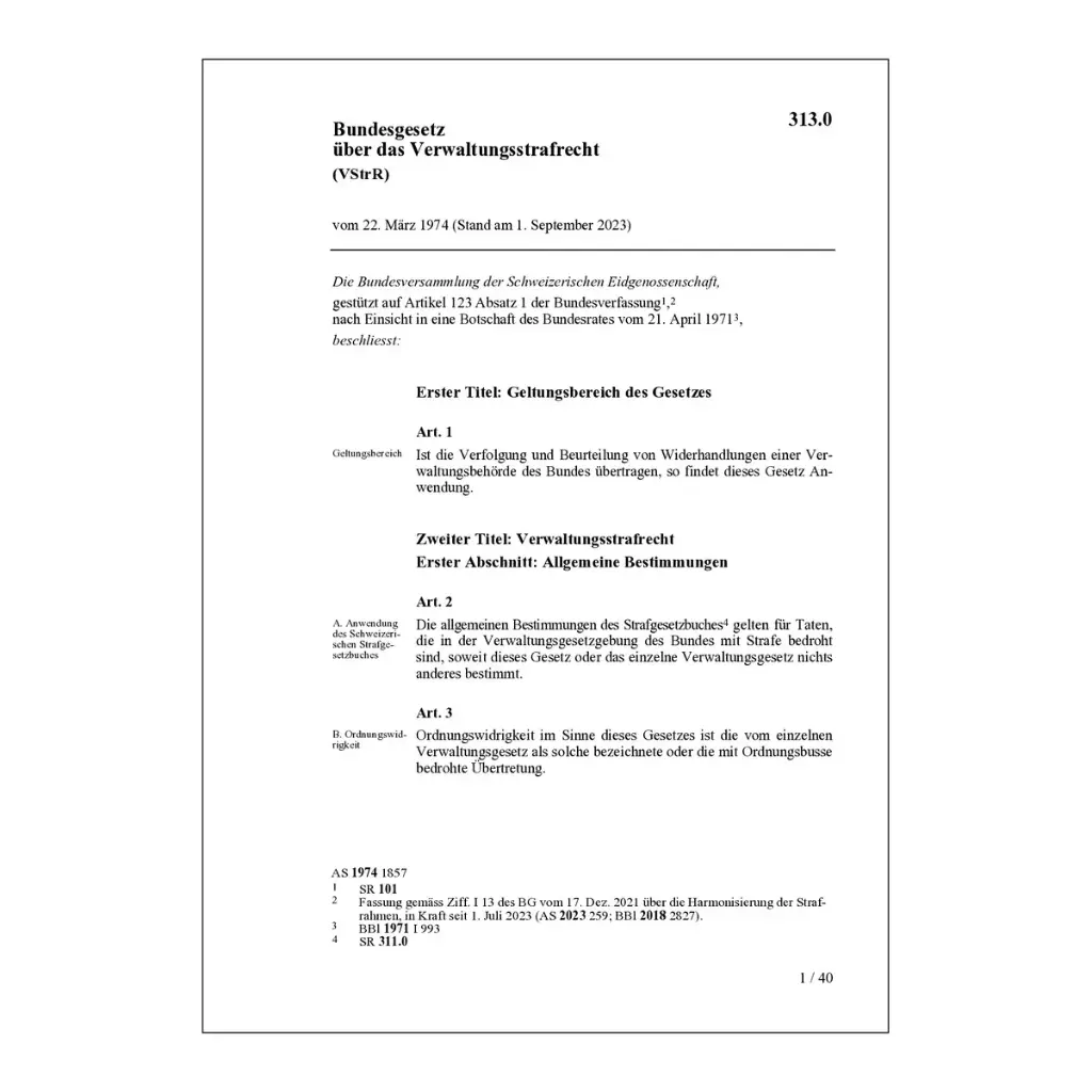 BG Verwaltungsstrafrecht, VStrR