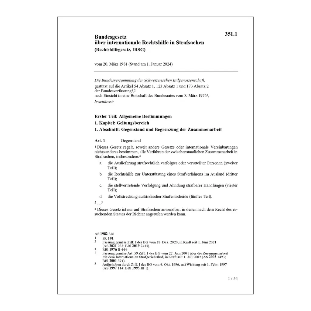 BG internationale Rechtshilfe, IRSG