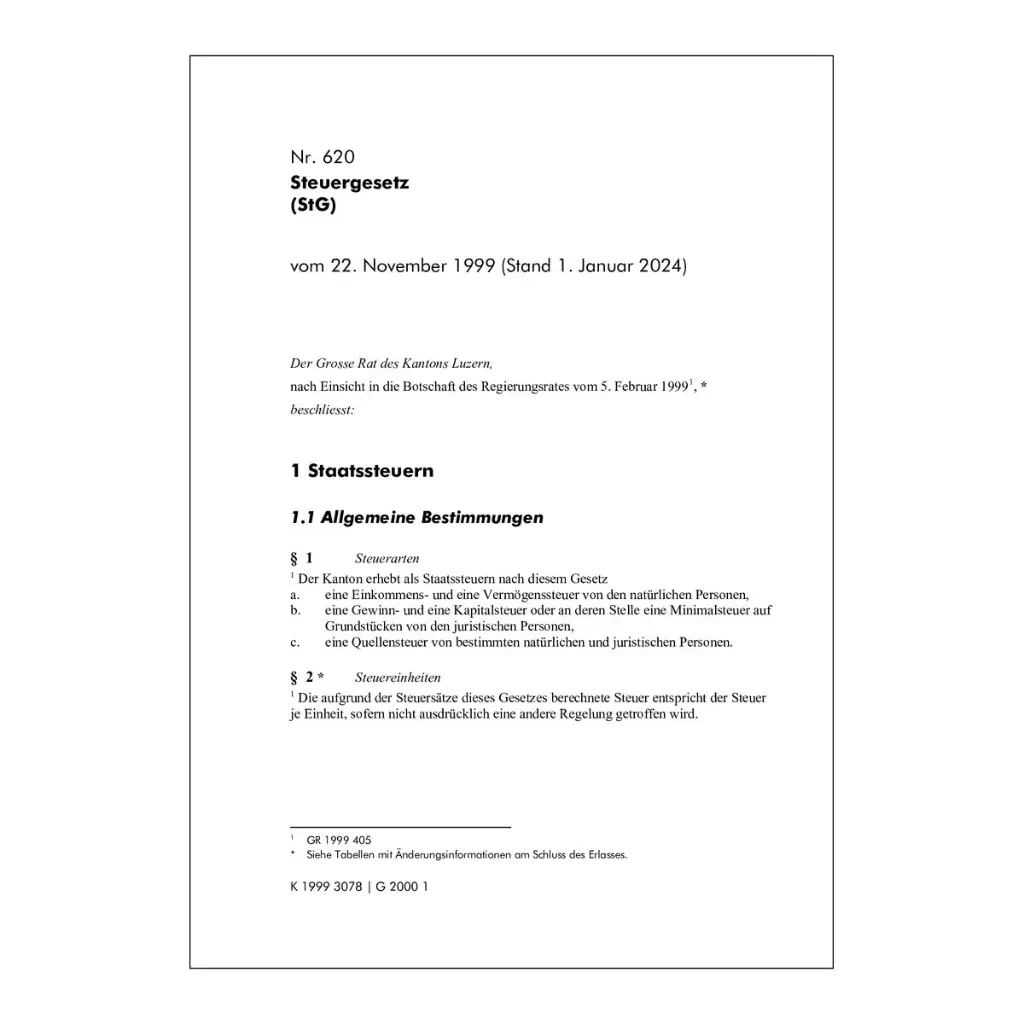 Steuergesetz Luzern, StG LU