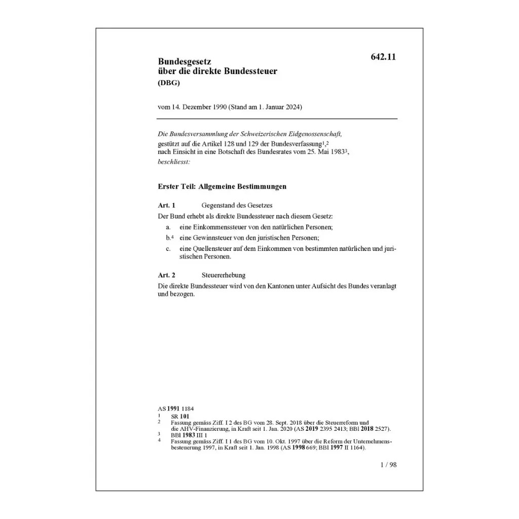 BG über direkte Bundessteuer, DBG