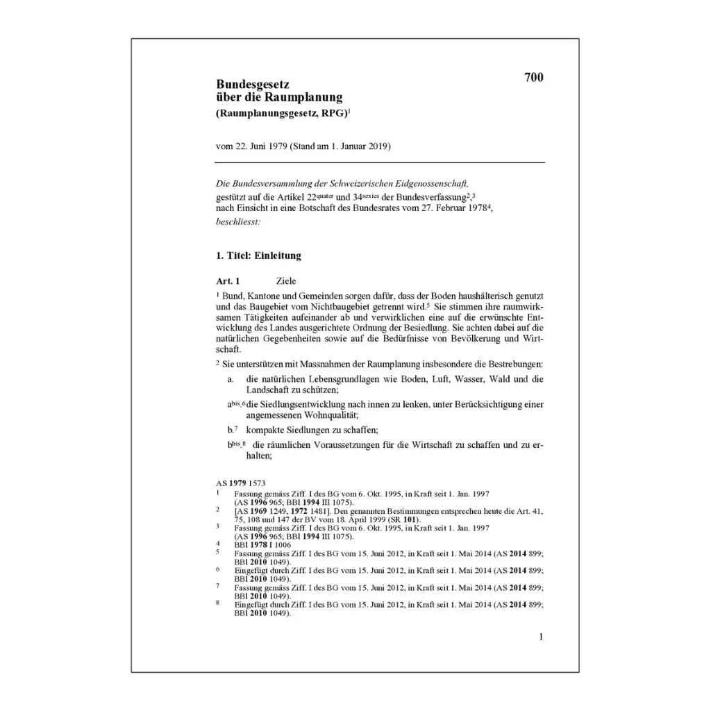 BG über die Raumplanung, RPG