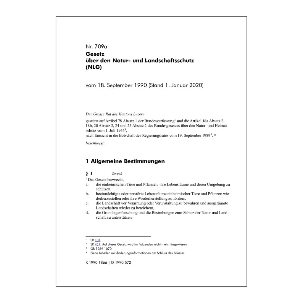 NLG, Gesetz über den Natur- und Landschaftsschutz Luzern