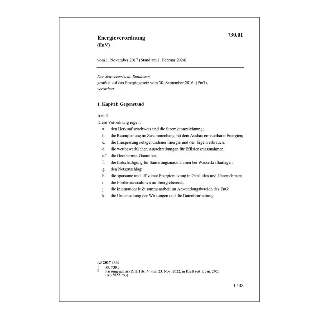 V, Energieverordnung EnV