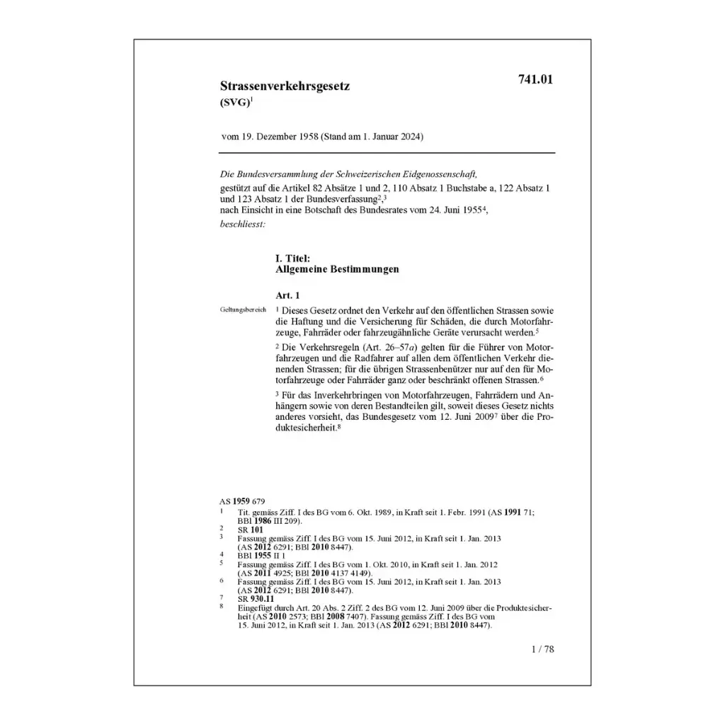 Strassenverkehrsgesetz, SVG
