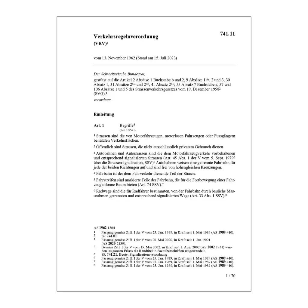 Verkehrsregelnverordnung, VRV