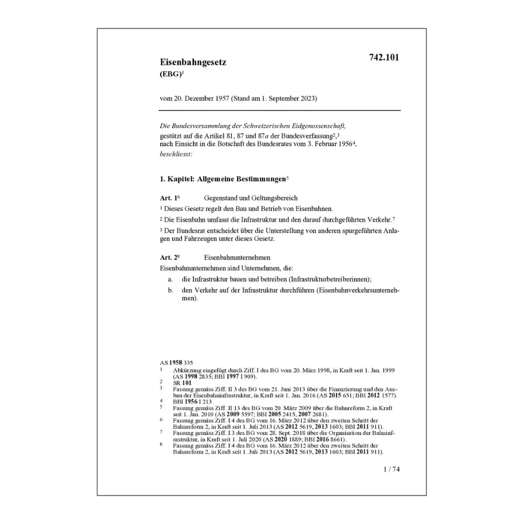 BG Eisenbahngesetz, EBG