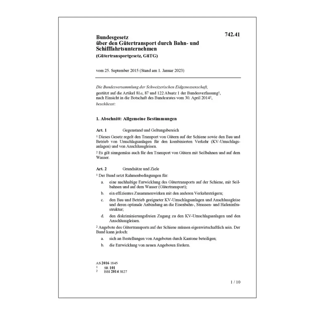 Gütertransportgesetz, GüTG