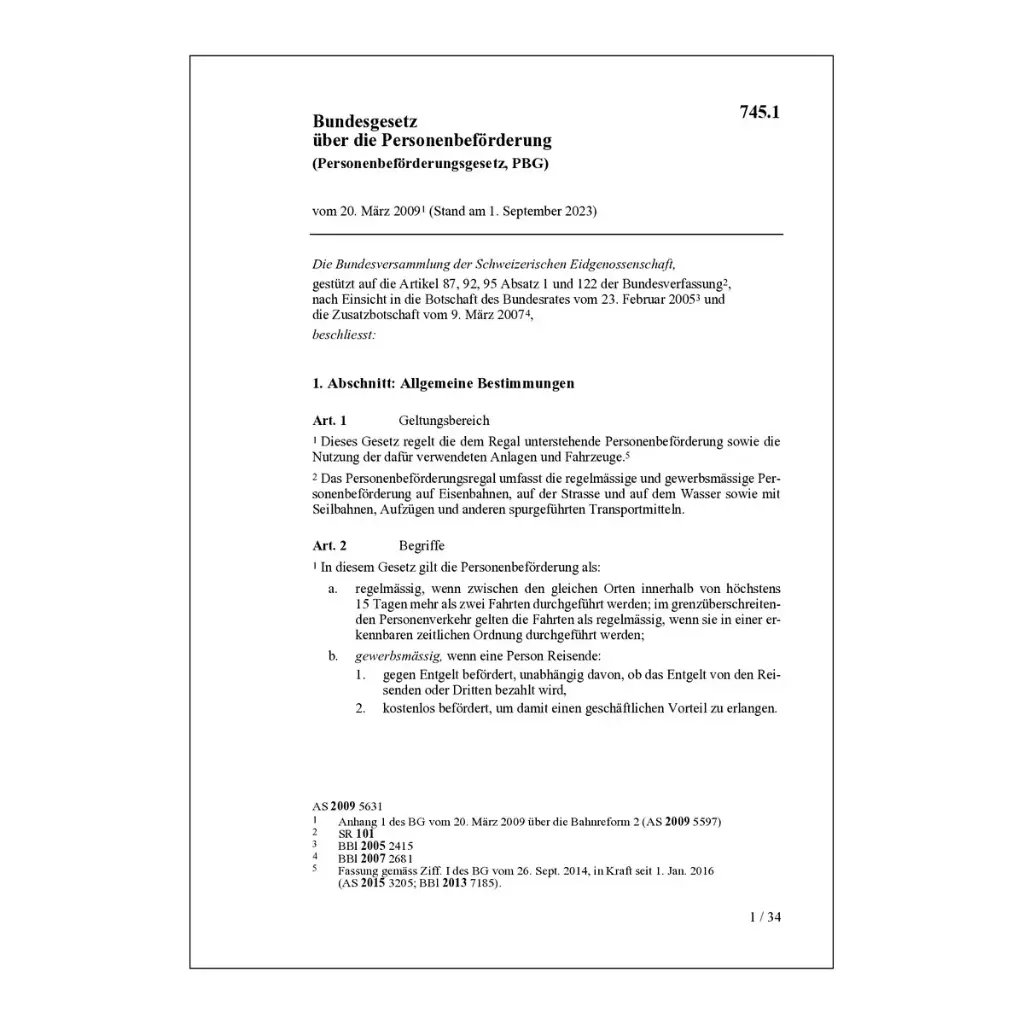 Personenbeförderungsgesetz, PBG