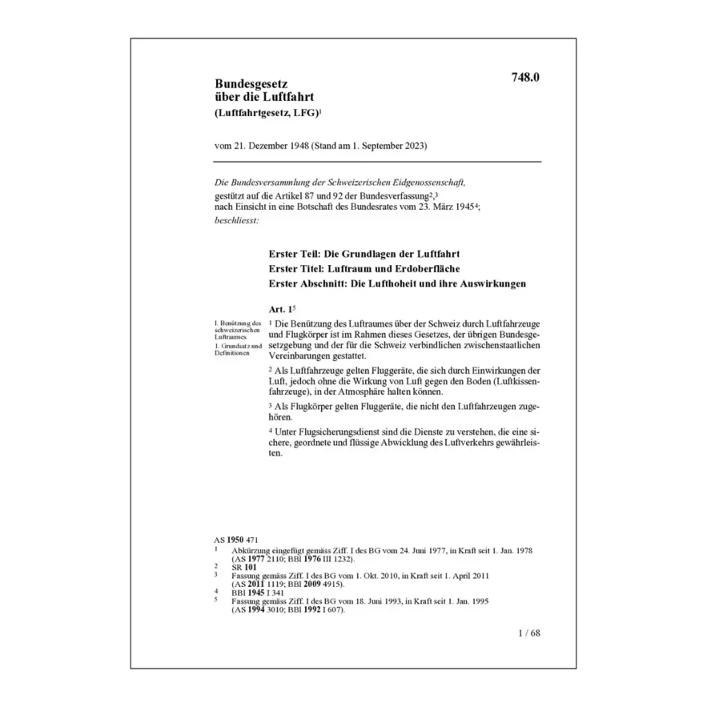 BG über die Luftfahrt, LFG