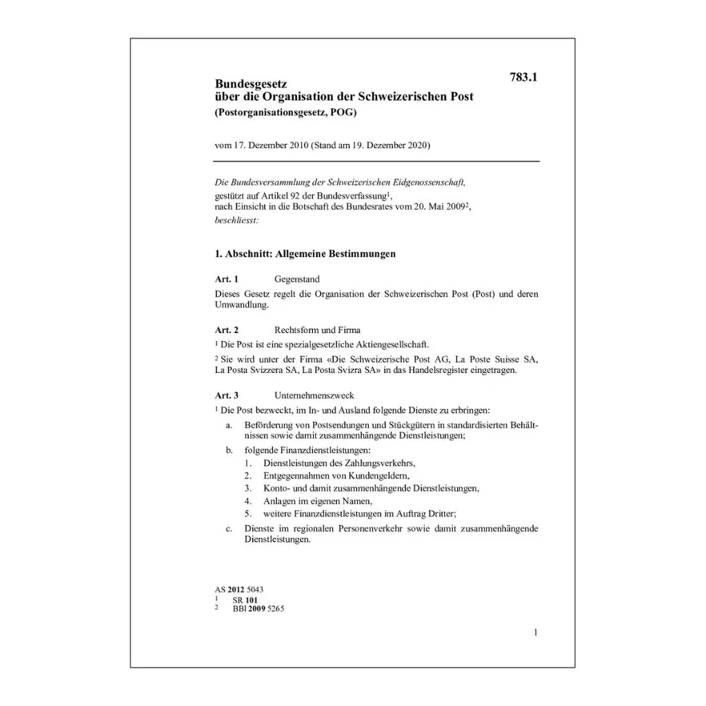 Postorganisationsgesetz, POG