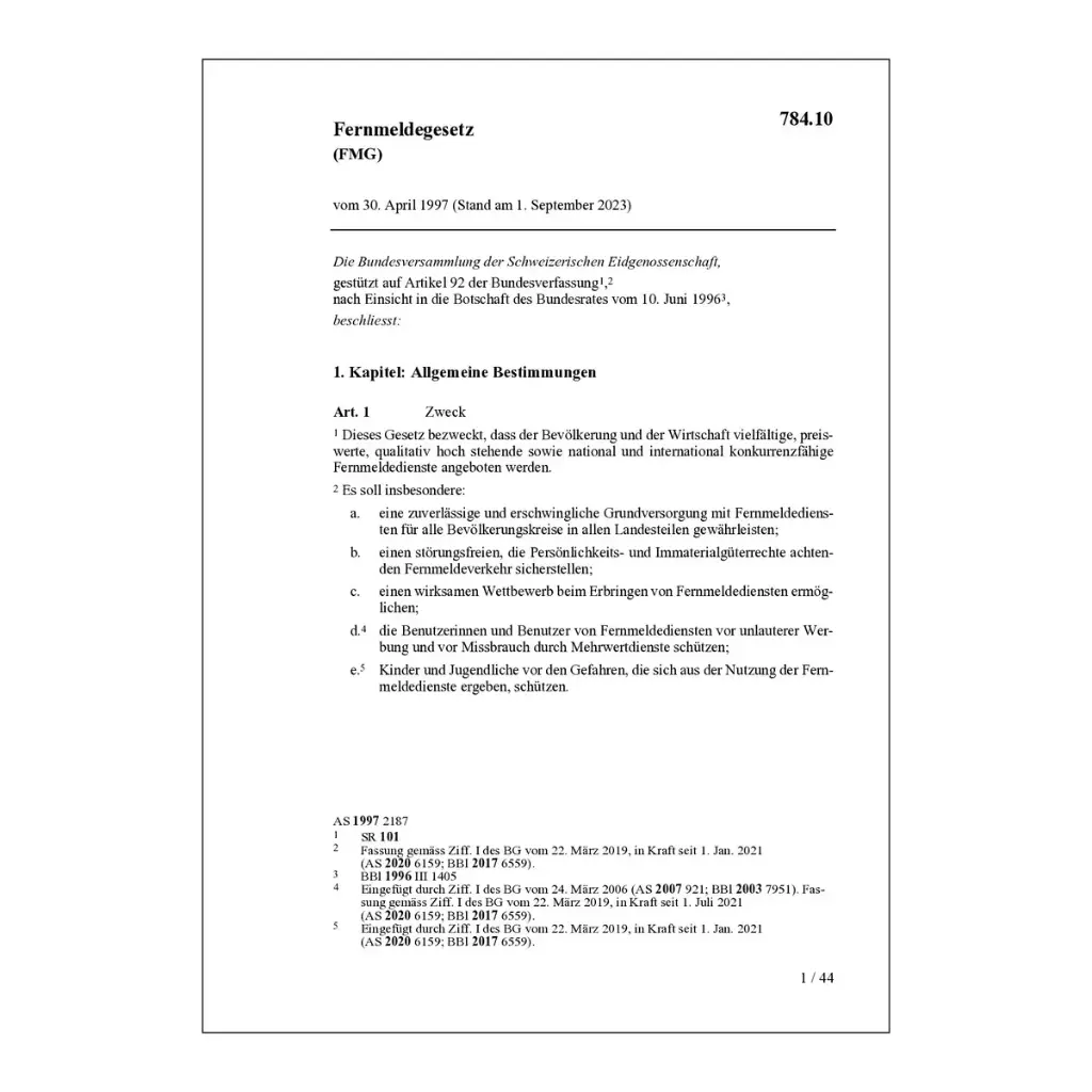 Fernmeldegesetz, FMG