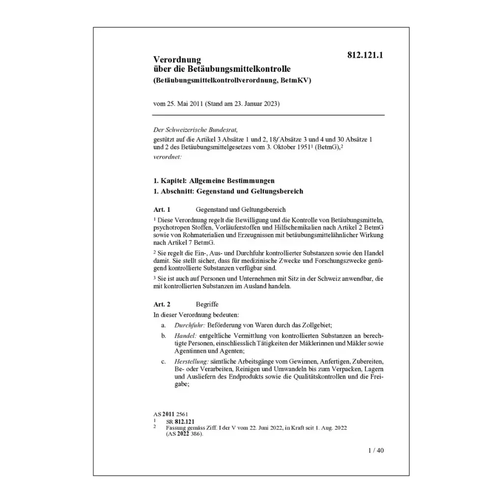 Betäubungsmittelverordnung, BetmKV