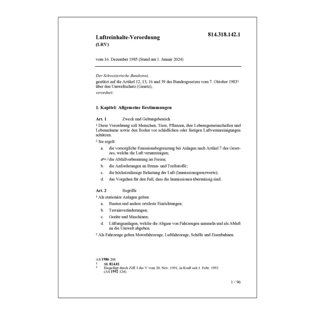 Luftreinhalte-Verordnung, LRV