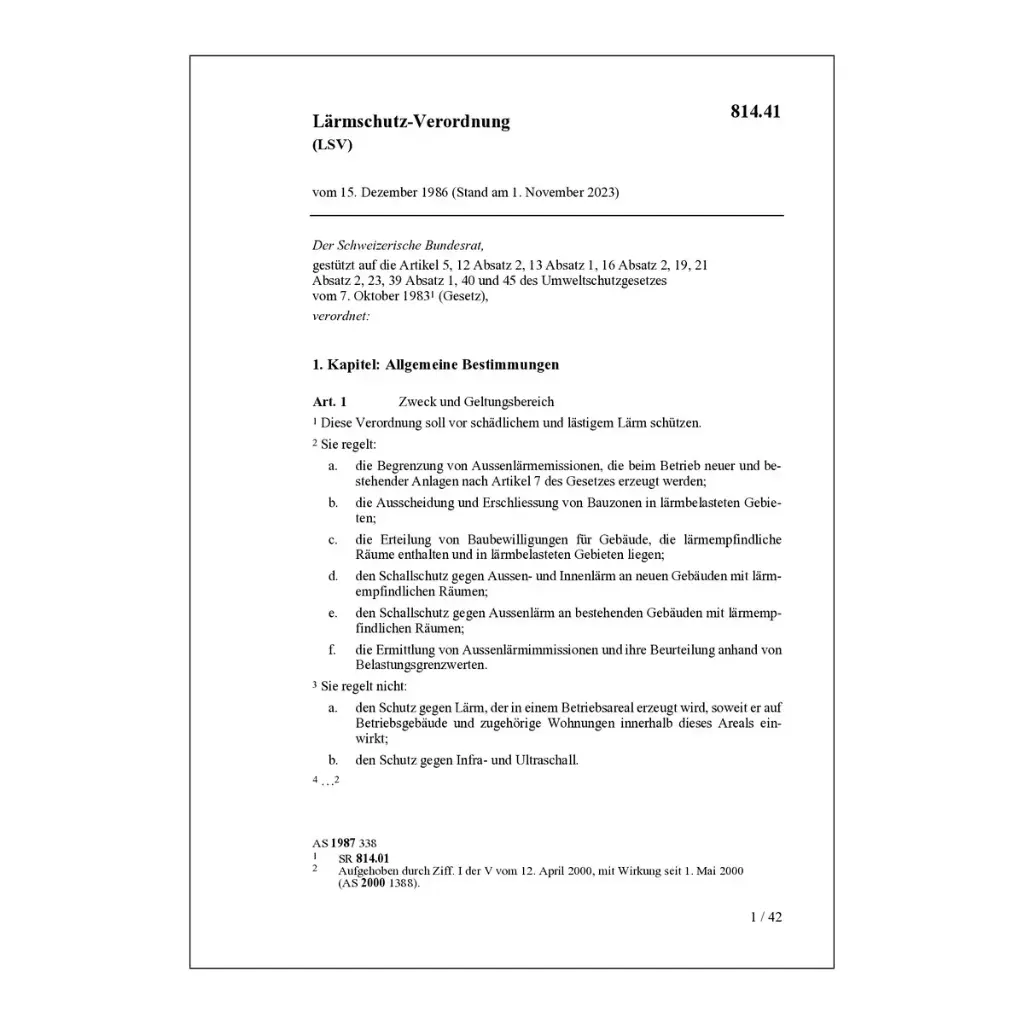 Lärmschutz-Verordnung, LSV