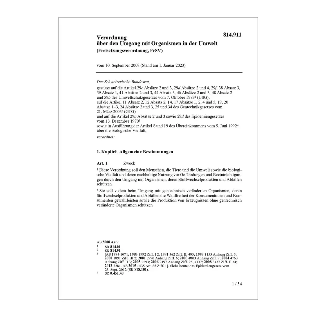 Freisetzungsverordnung FrSV