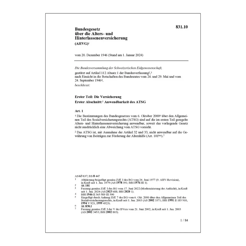 BG über die AHV, AHVG