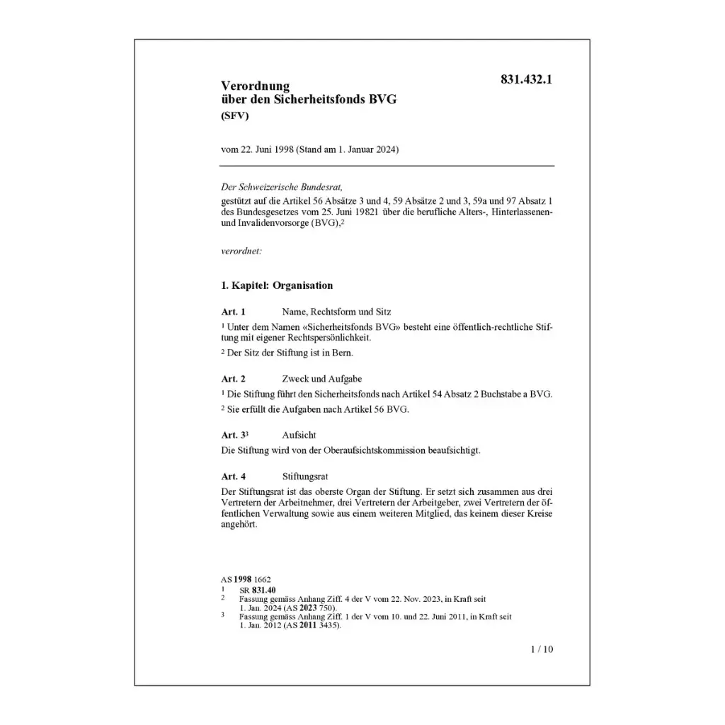 V Sicherheitsfonds BVG, SFV