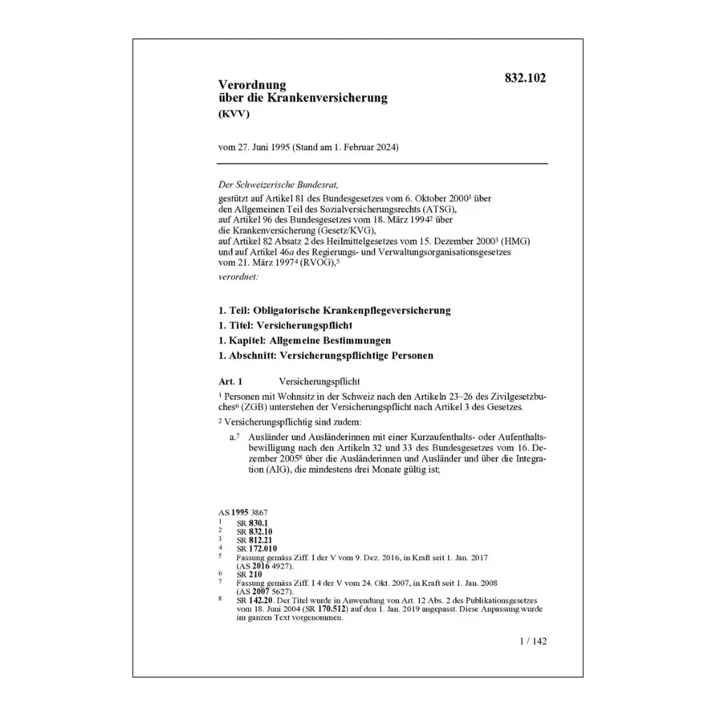 V Krankenversicherung, KVV