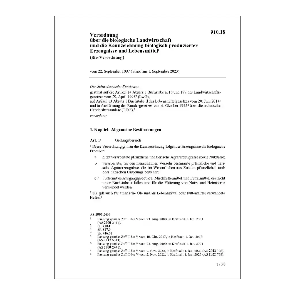 V biologische Landwirtschaft, BioV