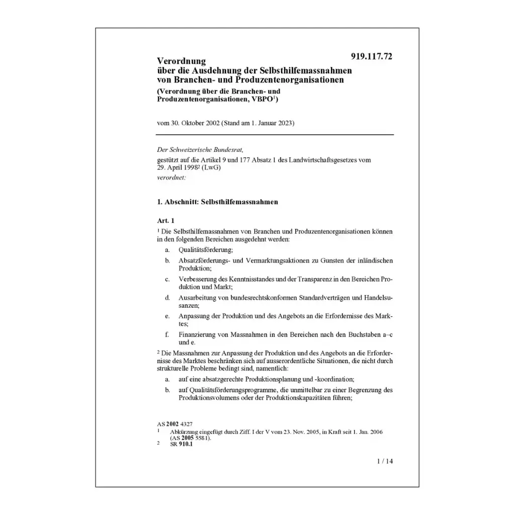 V Branchen- und Produzentenorganistion, VBPO