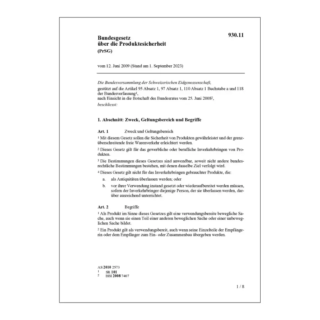 BG Produktesicherheit, PrSG