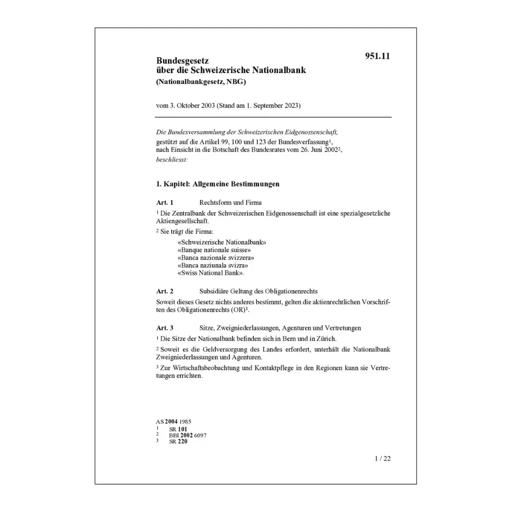 Nationalbankgesetz, NBG