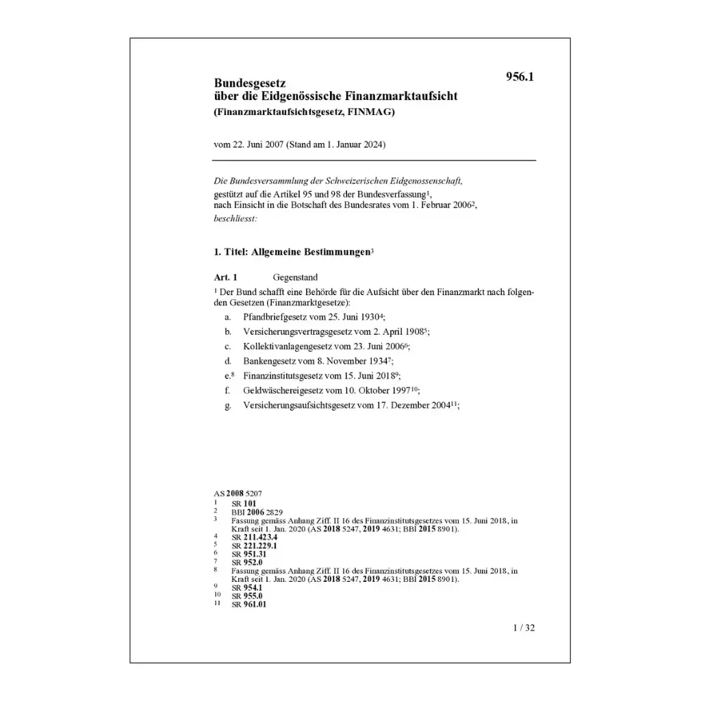 Finanzmarktaufsichtsgesetz, FINMAG