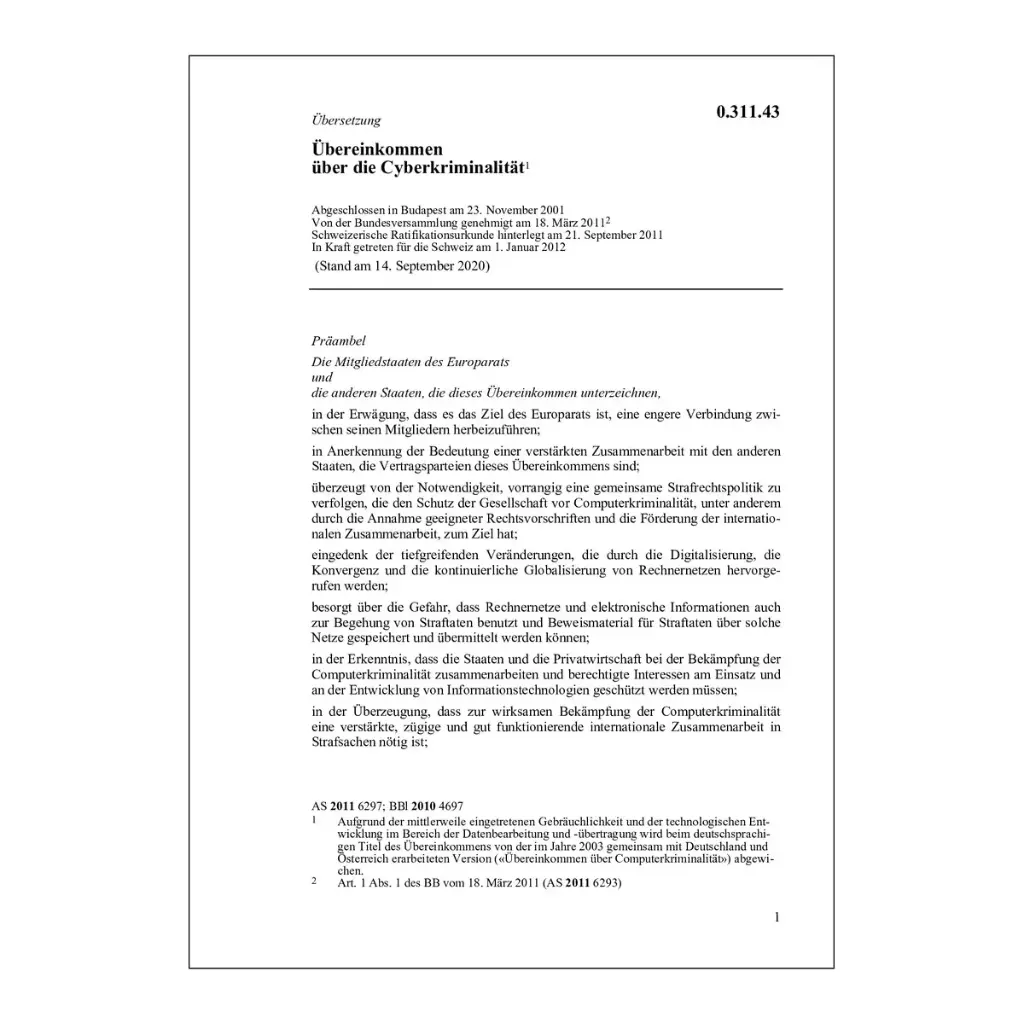 Übereinkommen über die Cyberkriminalität, CCC