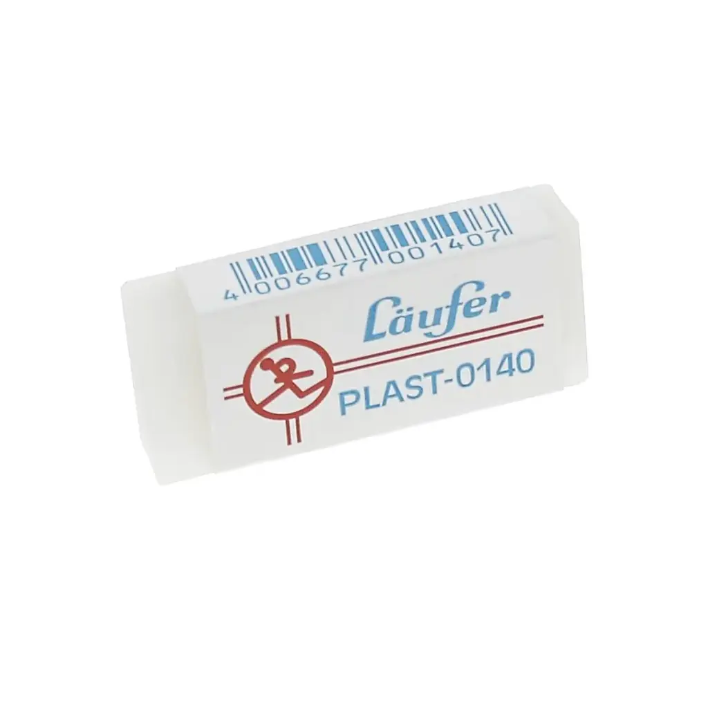LÄUFER Radiergummi Plast-0140 46x20x9mm mit Kartonmanschette