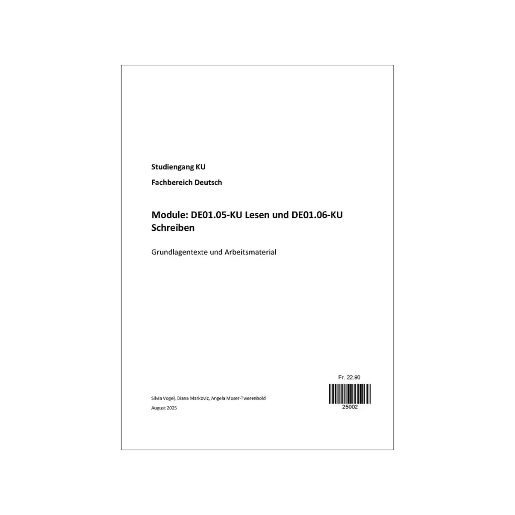 DE01.05-KU Lesen und DE01.06-KU Schreiben HS25