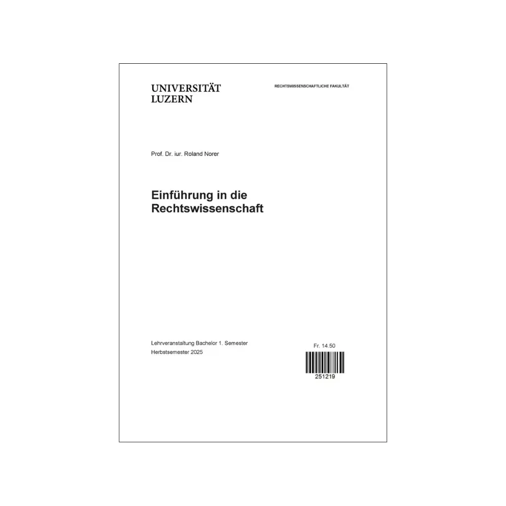 Einführung in die Rechtswissenschaft HS25