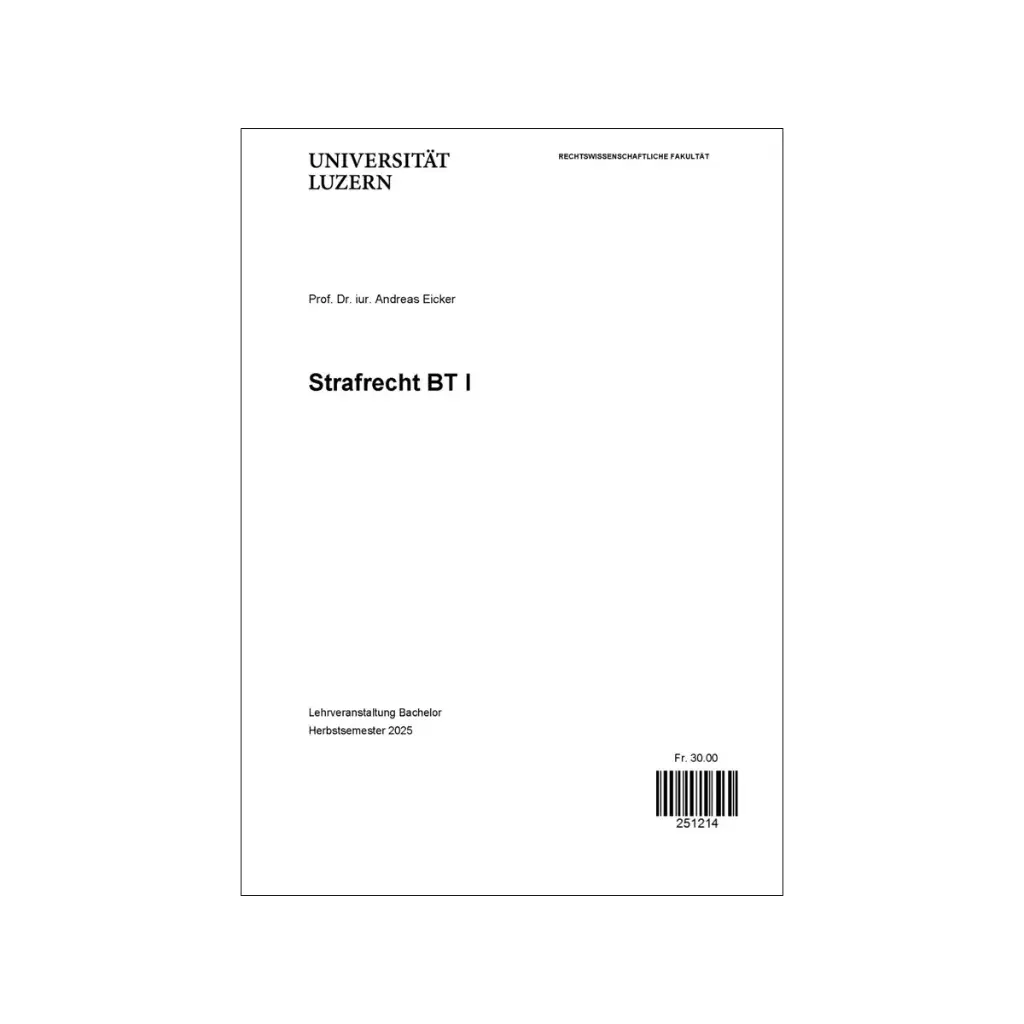 Strafrecht BT 1 HS25