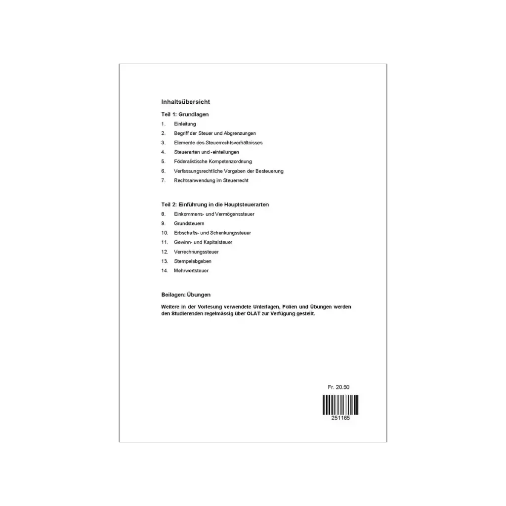 Schweizerisches Steuerrecht HS25