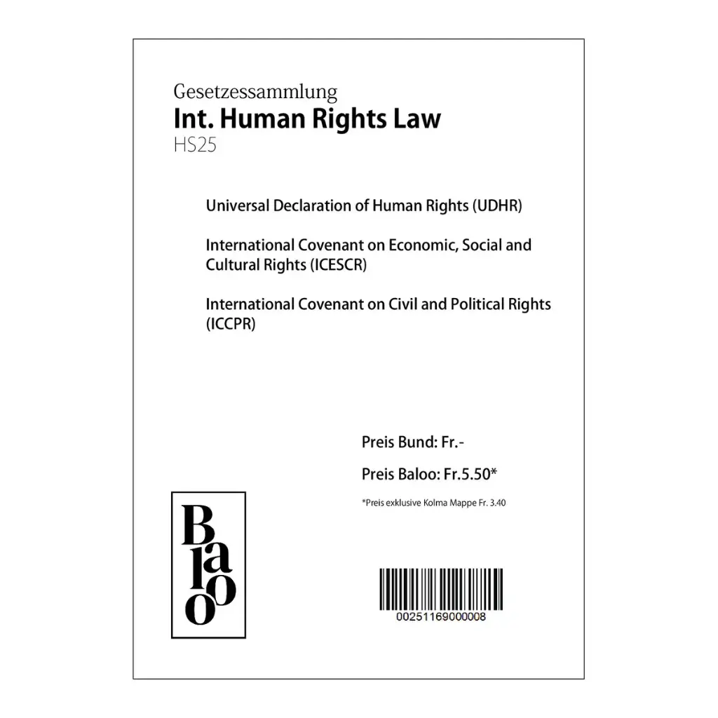 Gesetzessammlung International Human Rights Law HS25