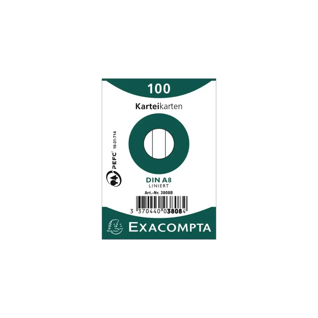 EXACOMPTA Karteikarten liniert A8 weiss, 100 Stk.