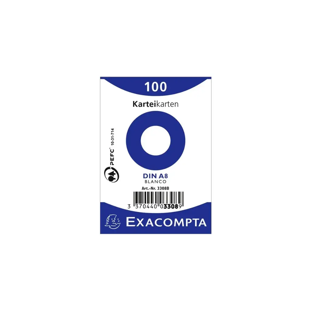 EXACOMPTA Karteikarten blanko A8 weiss, 100 Stk.