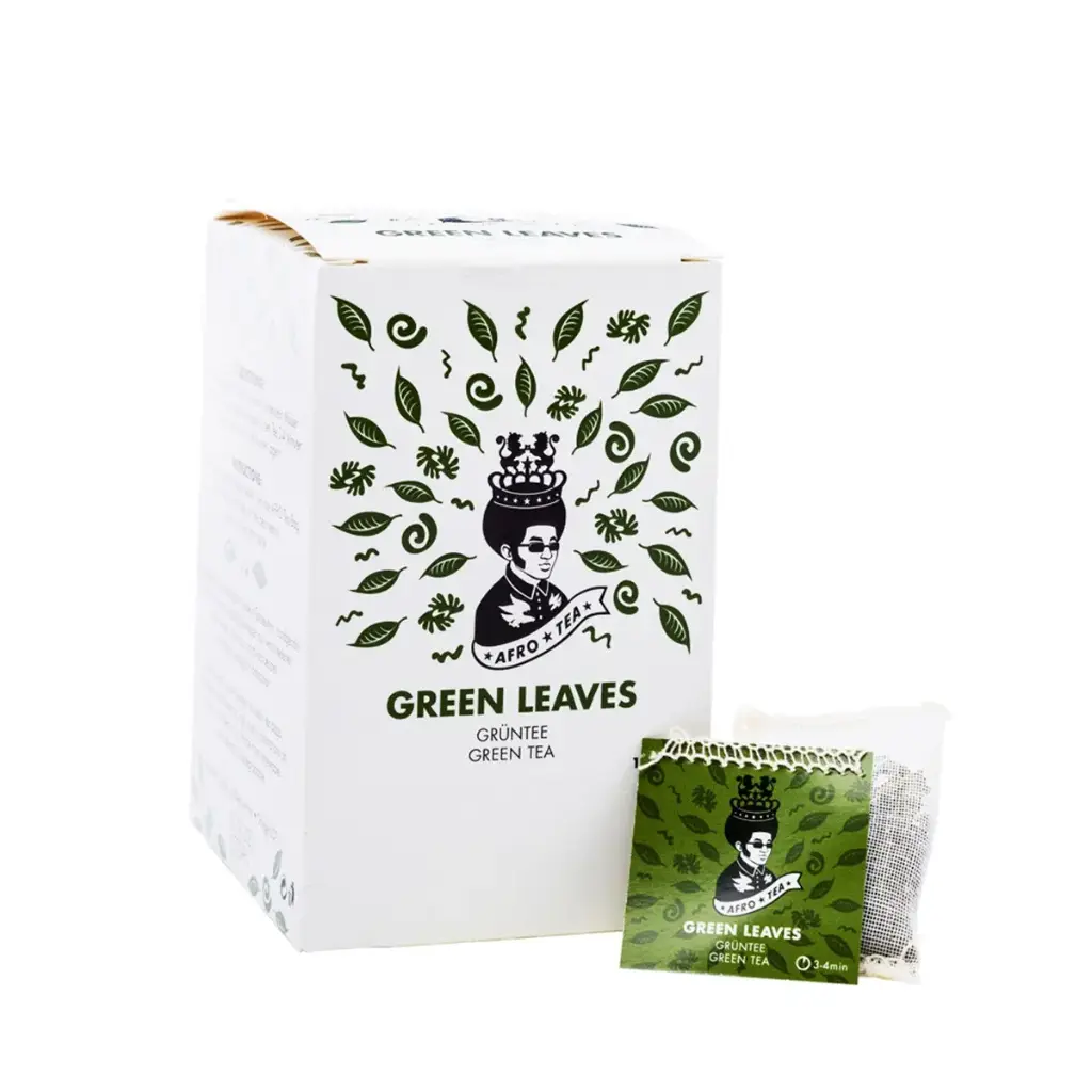 AfroTea Green Leaves 15 handgenähte Tee-Beutel