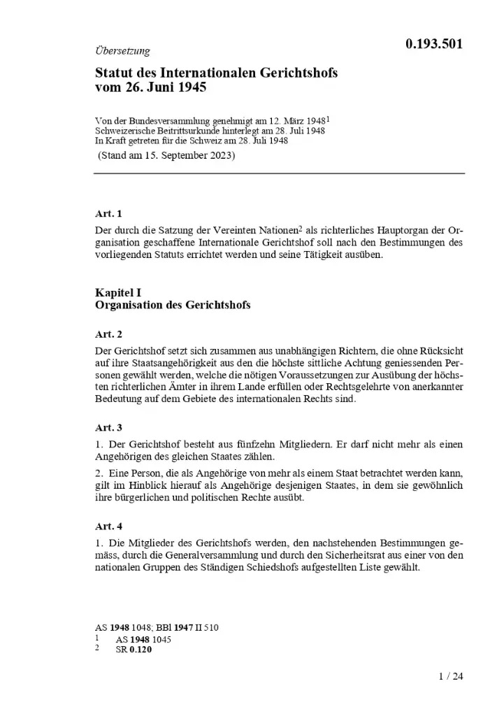 Statut des Internationalen Gerichtshofs