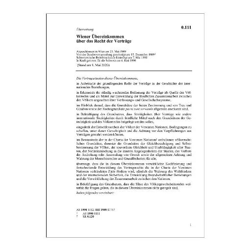 [000111] Wiener übereinkommen Recht Verträge, VRK